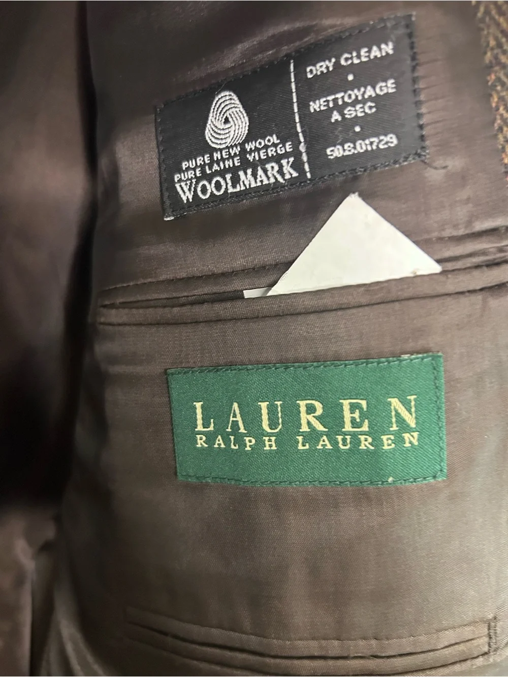 Lauren Ralph Lauren Wool Herringbone Sport Coat 46R